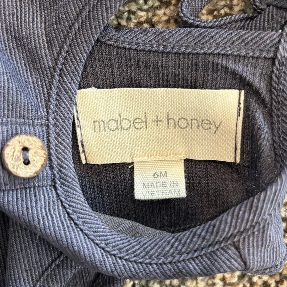 Mabel & Homey Navy Romper Outfit w/ Headband Set 6 months Baby Girl Spring